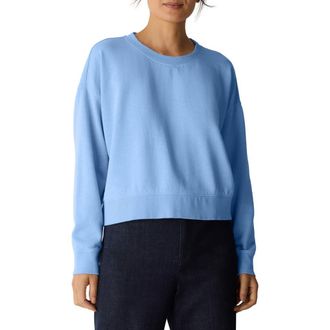 Eileen Fisher Organic Cotton Crop Sweatshirt in Skylight at Nordstrom, Size Xx-Small
