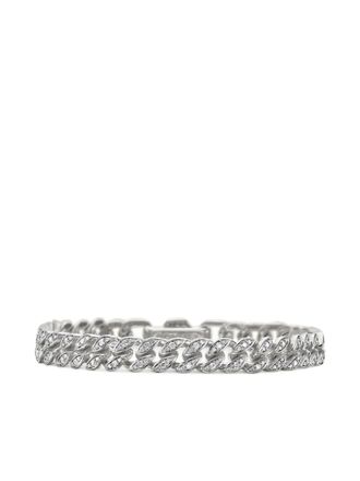 David Yurman Bracciale Curb Chain in argento sterling con diamanti (7mm)