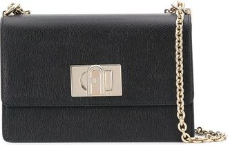 Furla Zwarte leren Bakare schoudertas - Dames - Schoudertassen - Zwart - ONE Size - Tassen