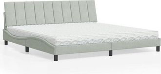 vidaXL Vidaxl - Cama Con Colch&oacute;n Terciopelo Gris Claro 200x200 Cm