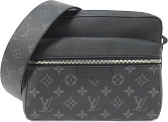 Louis Vuitton Black Coated Canvas Leather Shoulder Bag (Pre-Owned)