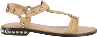 Ash Ash, Schoenen, Dames, Bruin, 36 EU, Leer, Cocco Leren Sandaal met Gouden Studs