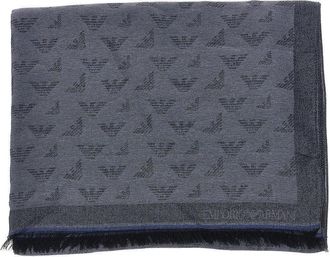 Emporio Armani Viscose-blend scarf with Eagle motif Woman One Size