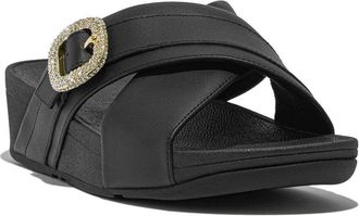 FitFlop FitFlop Lulu Crystal-Buckle Leather Sandal