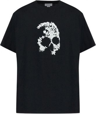 Alexander McQueen LACE SKULL PRINT T SHIRT Size: XXL, colour: BLACK