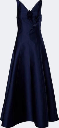 Roland Mouret Floral-appliqu&eacute; taffeta maxi dress