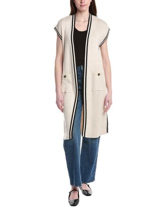 T Tahari Extended Sleeve Long Vest