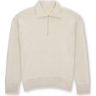Fortela Idaho Cotton 3/4 Zip Sweatshirt in Ecru at Nordstrom, Size Medium Eu