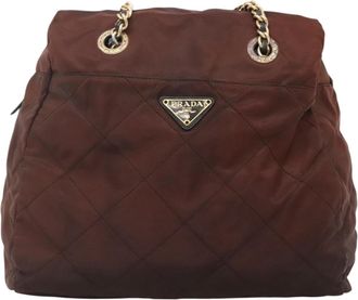 Prada Re-Edition Brown Nylon Shoulder Bag (Pre-Owned)