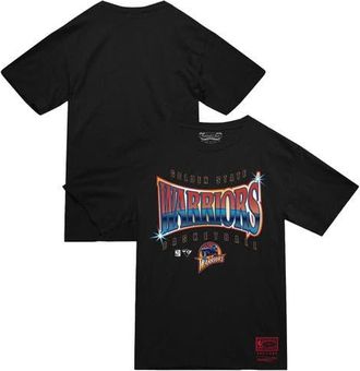 Mitchell & Ness Mens Mitchell & Ness Black Golden State Warriors Worldwide Collection Glow Up T-Shirt at Nordstrom, Size Large