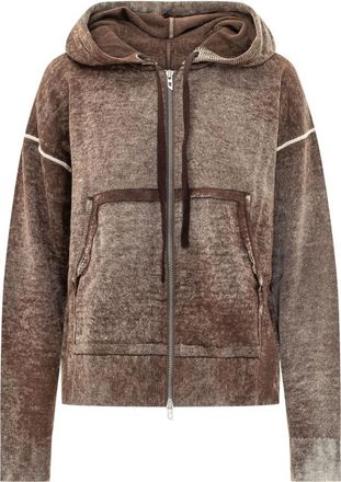 Diesel Brown Textured Hood Sweatshirt