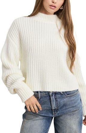 Good American Chunky Mock Neck Sweater in Ivory003 at Nordstrom Rack, Size 4X-Large