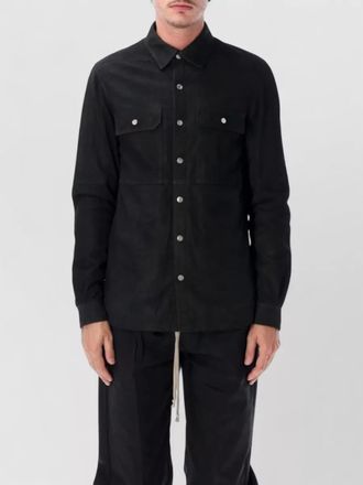 Rick Owens lamb leather boxy shirt