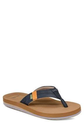 Sanuk Sawyer Flip Flop in Navy Retro at Nordstrom, Size 11