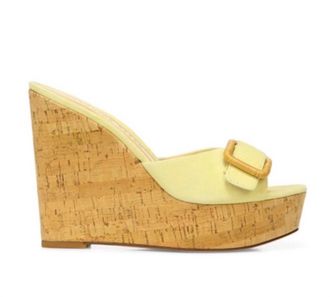 Veronica Beard Womens Donata Suede Cork Wedge Sandals In Vanilla Cream