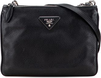 Prada Pre-owned Womens Crossbody Bag Leather Shoulder - Black - One Size