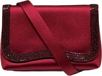 Chanel Pre-owned Vintage Satin Schoudertas - Dames - Vintage Clutch - Rood - ONE Size - Satijn - Vintage