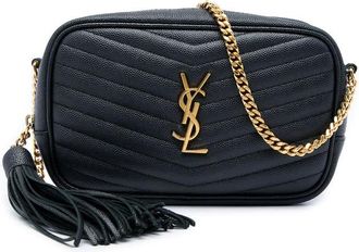 Saint Laurent Pre-owned Saint Laurent Mini Grain de Poudre Chevron Monogram Lou Camera Bag Ladies 5KCG4SAILBDKEX50