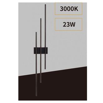 Trade Shop Trade Shop Traesio - Trade Shop - Applique De Muro Led 23w Modern 3 L&iacute;neas Verticales Nero Luce Calda Natural Aq13