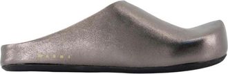 Marni Fussbett Sabot - Heren - Slip ons - Grijs - 41 EU - Leer - Schoenen