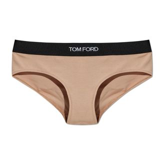 Tom Ford Cijfers met logo - Dames - Onderbroek - Beige - S - Ondergoed