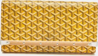 Goyard Monte Carlo Bois Yellow Goyardine Coated Canvas And Leather Clutch