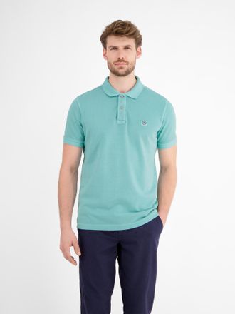 Lerros Poloshirt LERROS LERROS Herren Poloshirt in gewaschener Optik, Herren, Gr. M, blau (coastal blau), 100% Baumwolle, ohne Ausschnitt, Shirts Poloshirt