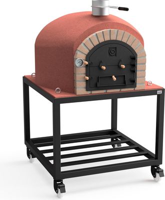 Movelar Horno De Le&ntilde;a Exterior De Obra Vesuvius (burdeos - 100 X 100 X 157 Cm) - Horno Alto Para Exteriores, Cocci&oacute;n Al Fuego, Aislamiento T&eacute;rmico Con Corcho,