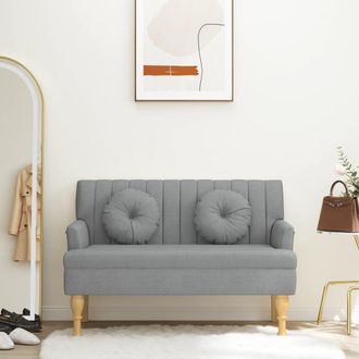 vidaXL Vidaxl - Banco Con Cojines Tela Gris Claro 113x64,5x75,5 Cm