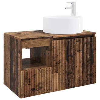 vidaXL Juego De Muebles De Ba&ntilde;o 2 Uds. Madera Envejecida Vidaxl