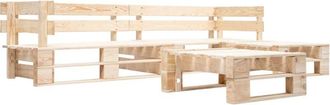 vidaXL 4 Piece Garden Pallet Lounge Set Natural Wood vidaXL