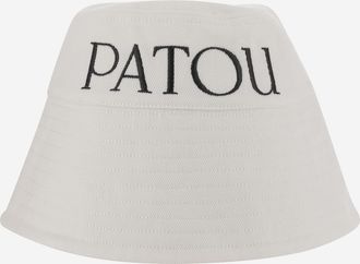 Patou Womens Cotton Bucket Hat With Logo White