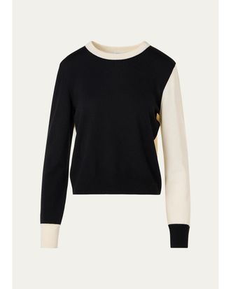 Akris Colorblocked Wool Knit Sweater