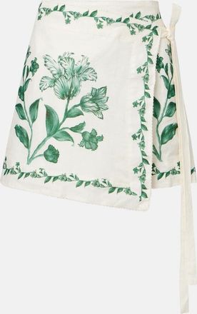 Agua Bendita Copricostume Luna in lino con stampa floreale