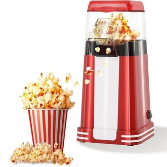 OEM M&aacute;quina De Palomitas Retro, M&aacute;quina De Palomitas De Aire Caliente De 1200 W Con Vaso Medidor, Un Bot&oacute;n, Sin Aceite, Perfecta Para Cine En Casa, Noches