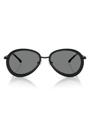 Diesel DL1016 54mm Oval Sunglasses in Matte Black /Dark Grey at Nordstrom