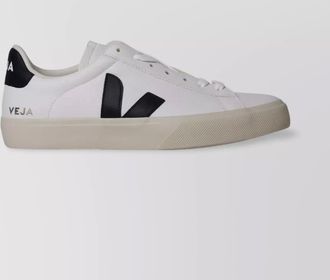 Veja leather sneakers with flat sole and round toe