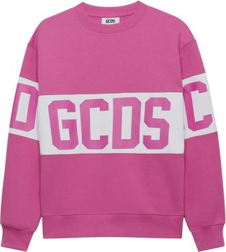 GCDS Band Logo Sweatshirt - Dames - Sweatshirts - Roze - M - Katoen - Hoodies & sweatvesten