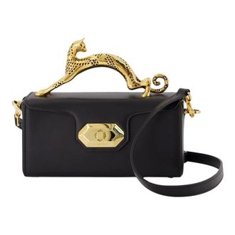 Lanvin Tassen, Dames, Zwart, ONE Size, Leer, Pencil Cat Nano Bag