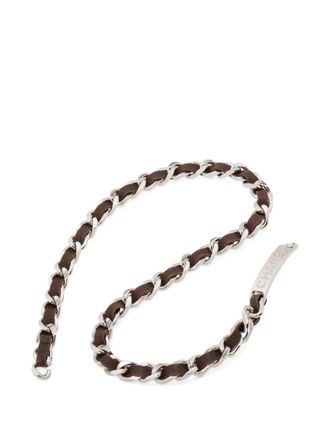 Chanel 1995 hook-fastening belt - women - Brass-Plated Metal/Lamb Skin - One Size - Silver