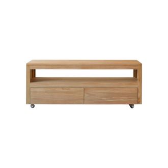 Tikamoon Mueble para tv de teca maciza de 140 cm