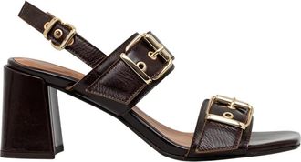 Billi Bi Schoenen, Dames, Bruin, 39 EU, Leer, Sandaal met gespdetails en blokhak