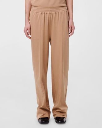 Another Tomorrow Luxe Seamed Wide-Leg Lounge Pants