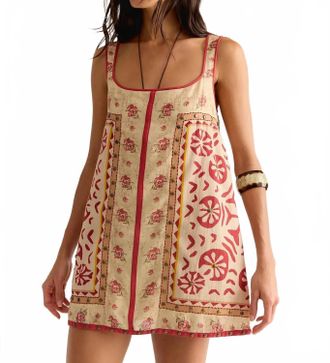 Free People Mini Shift Dress In Beige