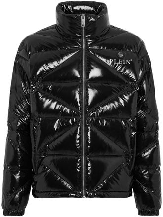 Philipp Plein Piumino con placca logo - Nero