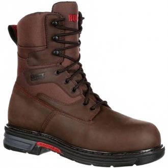 Rocky Mens Ironclad Lt Steel Toe Waterproof Work Boot In Brown