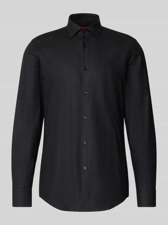 HUGO BOSS Slim Fit Businesshemd aus reiner Baumwolle Modell KENNO in Black, Gr&ouml;&szlig;e 38
