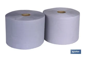 cofan Bobina Industrial Reciclada Azul 250mts (2 Rollos), Bobina Industrial De Papel Secamanos Reciclado Que Garantiza Una Resistencia Y Capacidad De Absorc