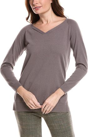 Lafayette 148 New York Plaited V-Neck Pullover