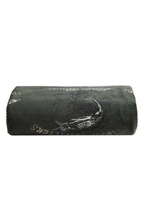 Eddie Bauer Flying Fish Reversible Flannel Blanket in Black Multi at Nordstrom Rack